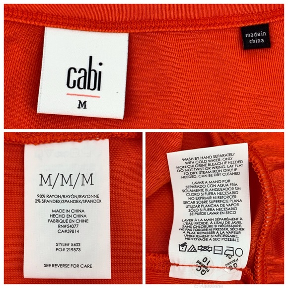Cabi Hangout Tank # 5402, Orange Deep Scoop Neck Dropped Peplum Tank Top, Medium - Picture 15 of 15